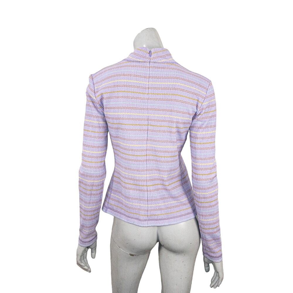 STINE GOYA Women's Ari Blouse Long Sleeve in Purple Ballet Stripe - Picture 4 of 9